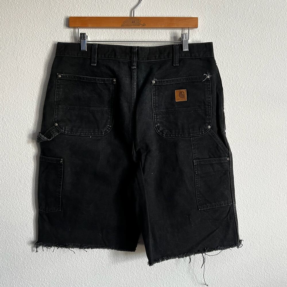 Carhartt faded black double knee work wear carpenter shorts - Picture 5 of 7